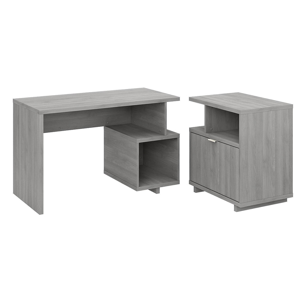 48W Writing Desk with Lateral File Cabinet Pure White N25377