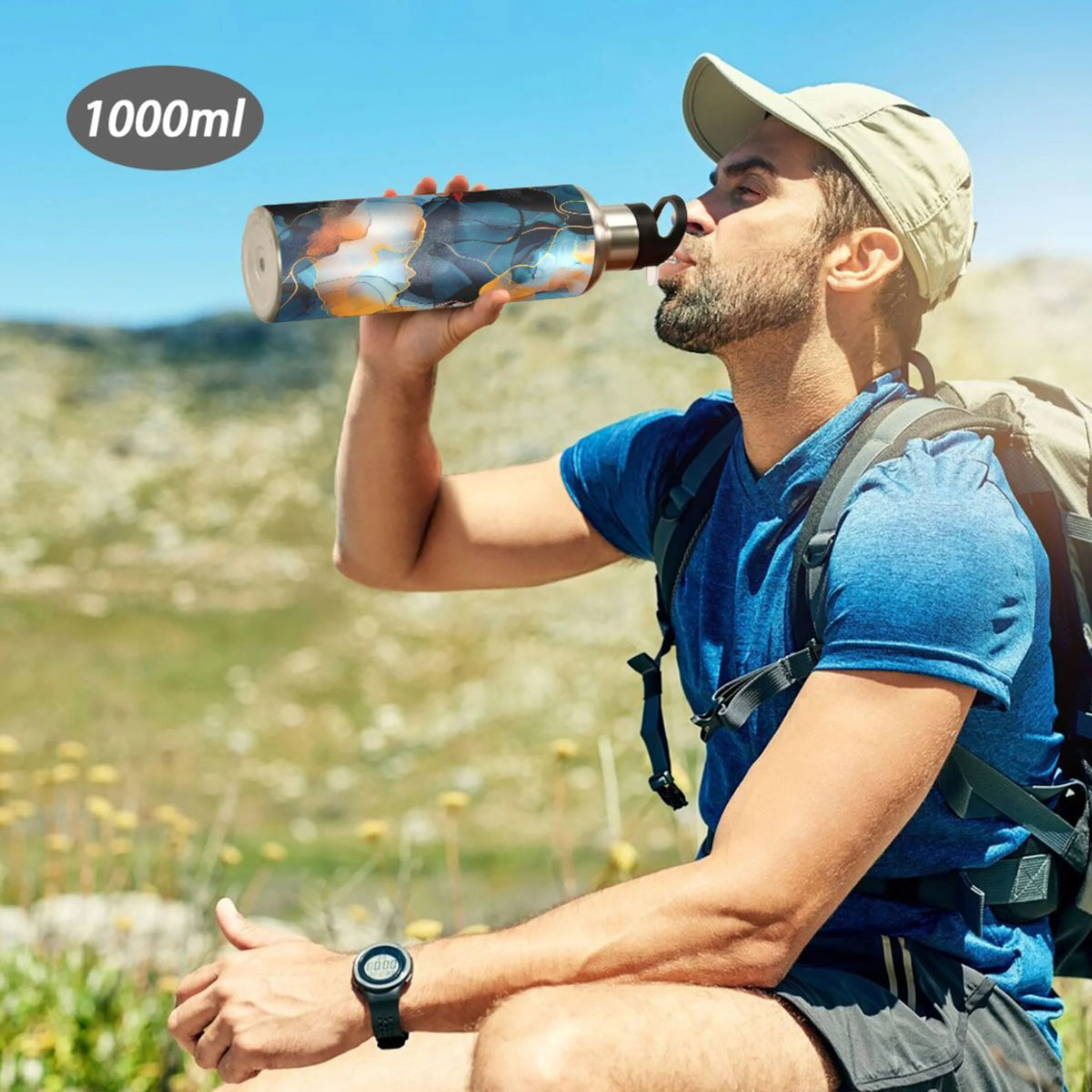 20 oz Stainless Steel Insulated Water Bottle with Straw Lid F4655