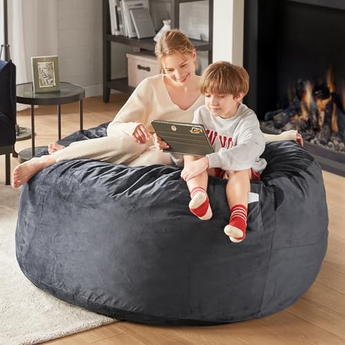 Charcoal Grey 4 FT Machine Washable Mink Bean Bag Chair T662