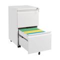 Black 2 Drawer Metal Mobile File Cabinet with Lock D381291