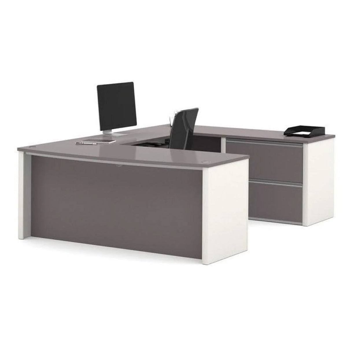 Slate Gray U-Shaped Home Office Set O596