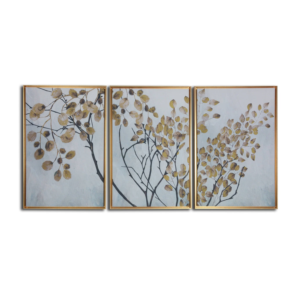 Blue Floating Framed Wall Canvas Triptych H71157