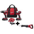 18V Cordless Drill Driver Impact Driver Combo Kit with Reciprocating Saw J366290