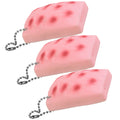 3 Pcs Squeeze Tofu Toy Cartoon Miniature Key Hanging Decor J6648