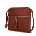 Brown Vegan Leather Medium Crossbody Handbag R513
