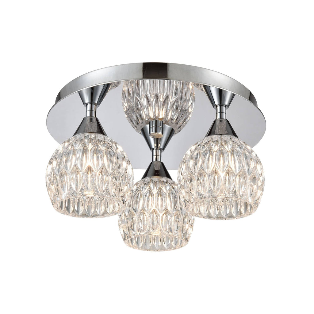 Polished Chrome 3-Light Semi Flush Mount S719