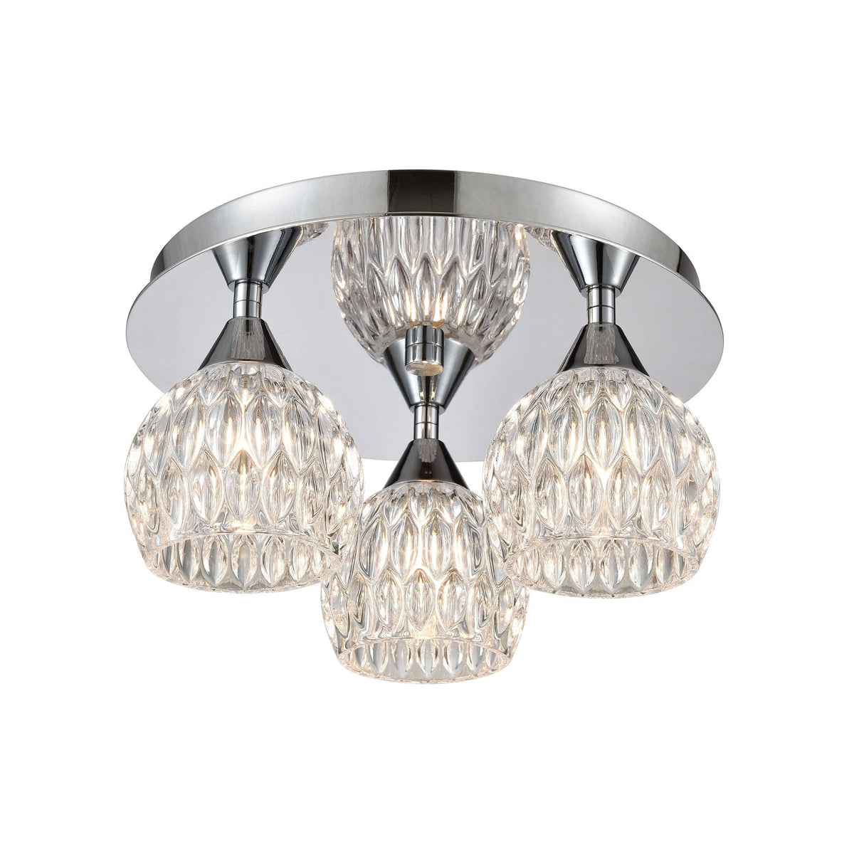 Polished Chrome 3-Light Semi Flush Mount S719