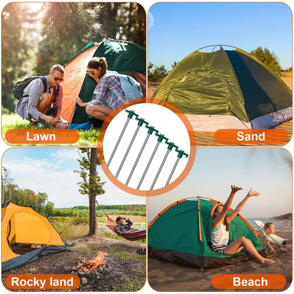 20 PCS Heavy Duty Tent Pegs and Ropes Set S6504