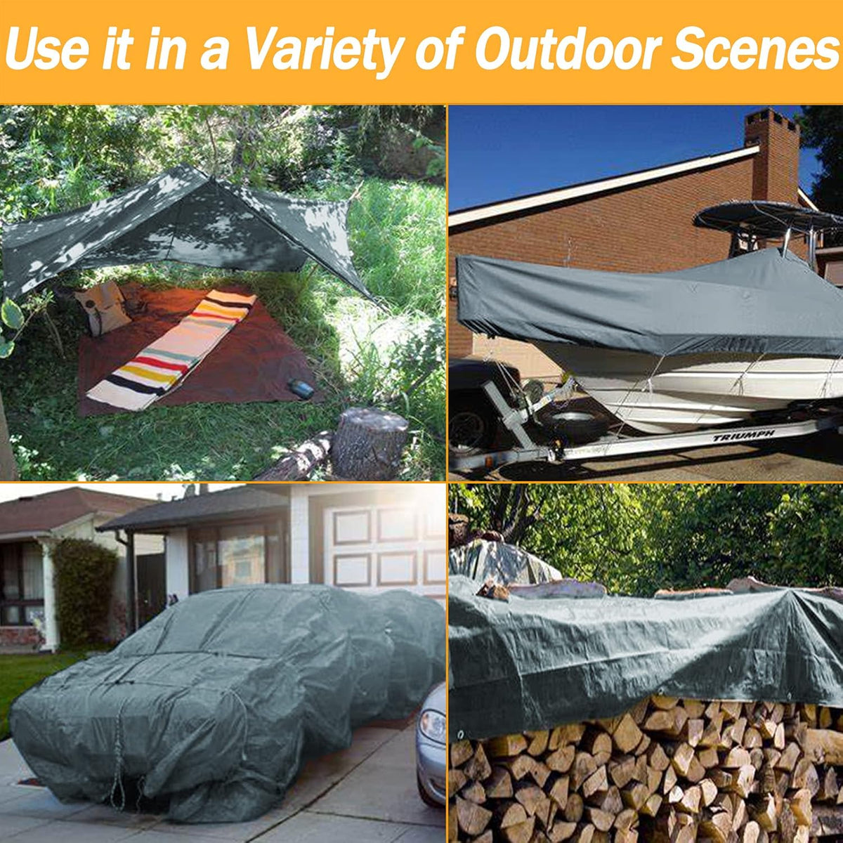 18x24 Heavy Duty Waterproof Polyethylene Tarp Pack of 2 O607414