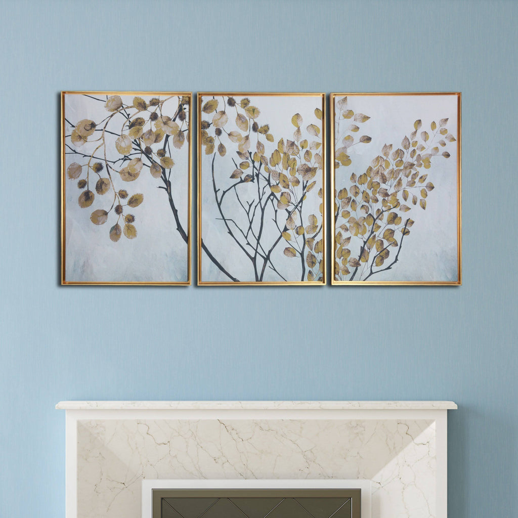 Blue Floating Framed Wall Canvas Triptych H71157