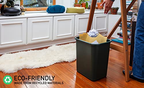 7 Gallon Space Saving Trash Wastebasket, Black (Pack of 12) Z8657