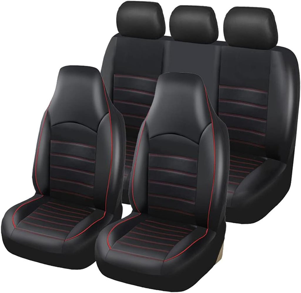 Gray PU Leather Full Set Car Seat Covers F7278