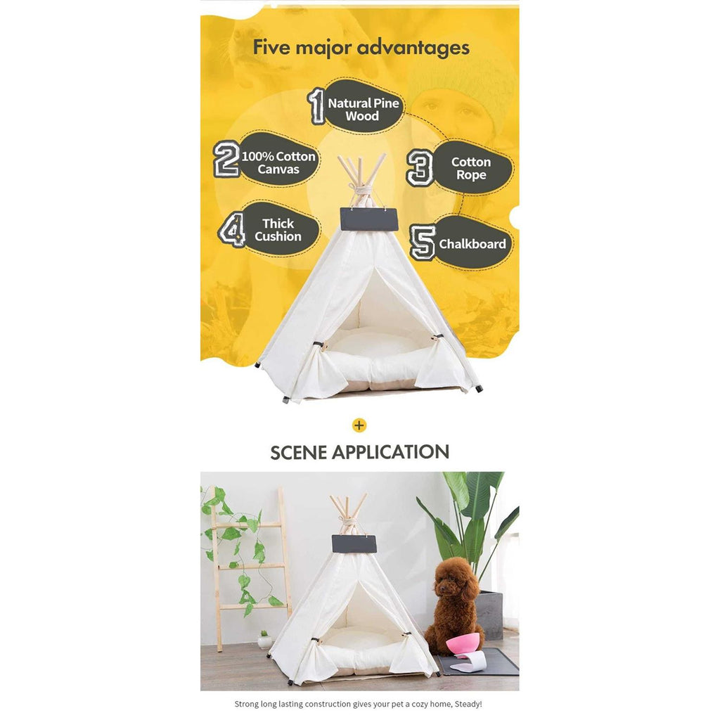 Pet Teepee Dog & Puppy Cat Bed with Thick Cushion H8116
