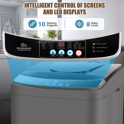 15.6lbs Fully Automatic Portable Washing Machine with LED Display Q3797