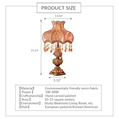 Antique Victorian Floral Table Lamp Fabric Lampshade Resin Base A2304