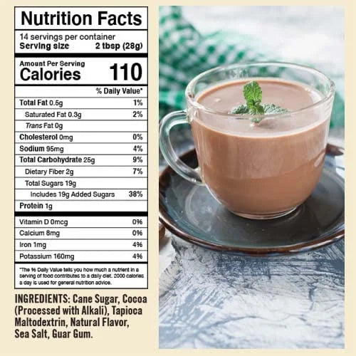 Natural Hot Chocolate Mix Variety Pack Dairy-Free Vegan Pack of 2 14 oz Each O383