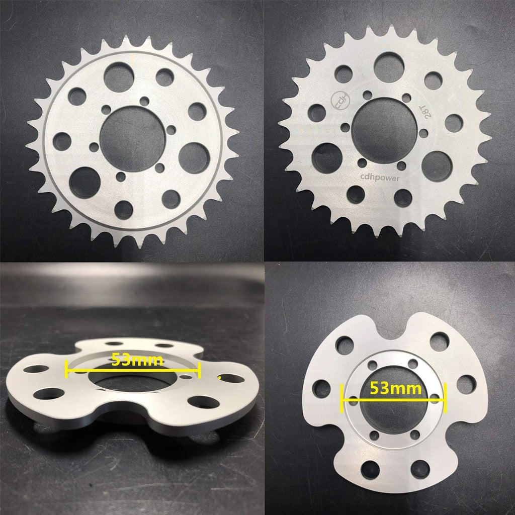 Disc Brake Rotor Adapter and 28T Sprocket for Gas Motorized Bicycle Pack of 2 E761