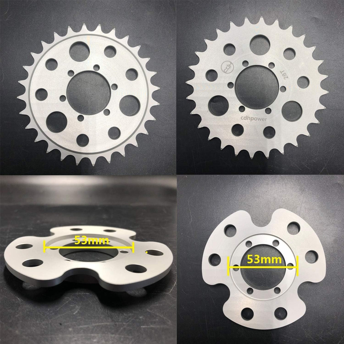 Disc Brake Rotor Adapter and 28T Sprocket for Gas Motorized Bicycle Pack of 2 E761