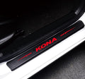 4Pcs Reflective 4D Carbon Fiber Leather Door Sill Protector Sticker Q3084