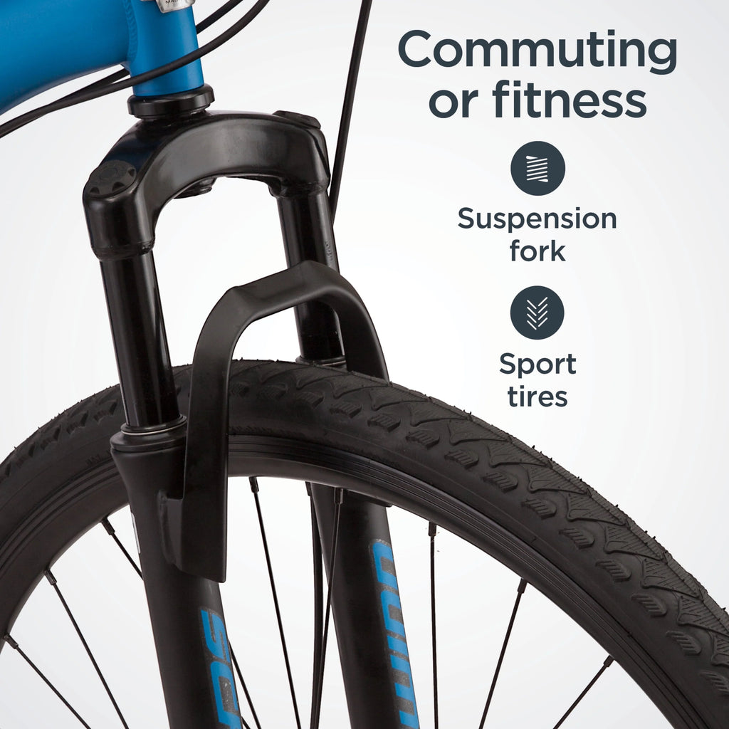 Blue 21 Speeds 700c Wheels Hybrid Bike X5675