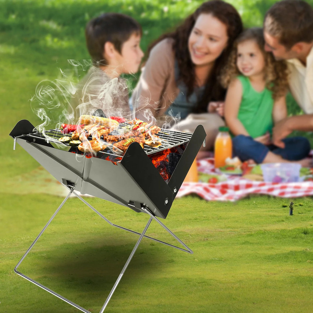 Foldable Mini Stainless Steel BBQ Grill D892321